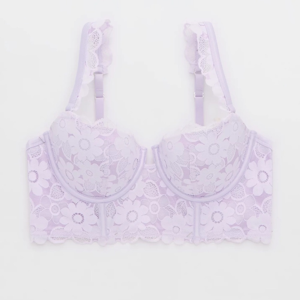 Aerie Lace Underwire Bra in Soft Purple